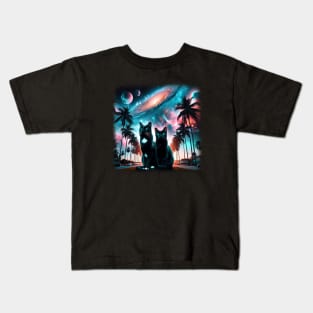 Florida Black Cats Night Lights Kids T-Shirt